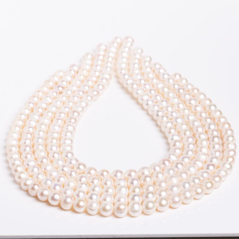 Perle de cultura alb 8-9 mm in magazinuldepietre.ro
