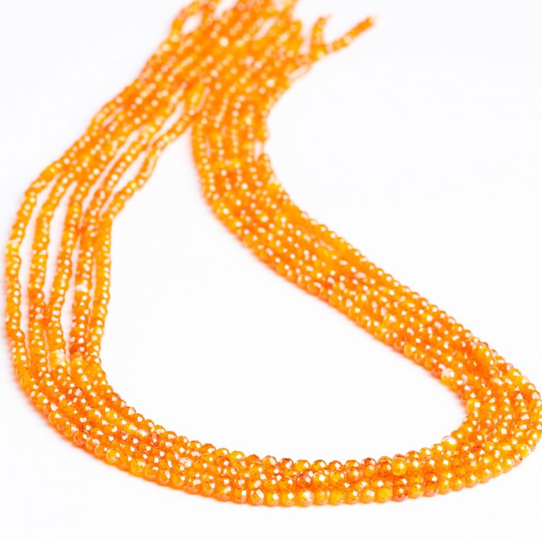 Cubic zirconia orange sfere fatetate 2.5 mm I Magazinuldepietre.ro