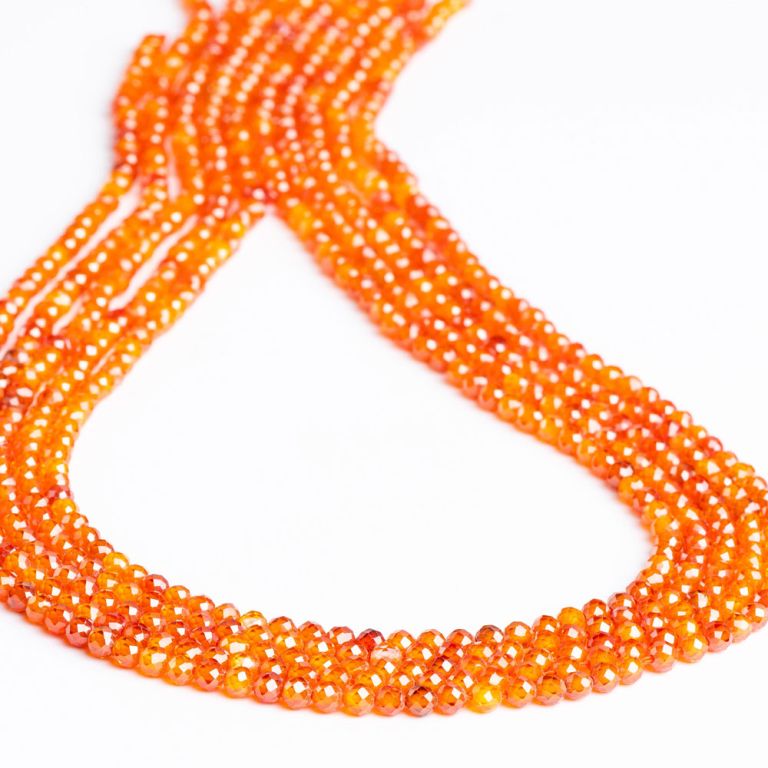 Cubic zirconia orange sfere fatetate 3 mm I Magazinuldepietre.ro