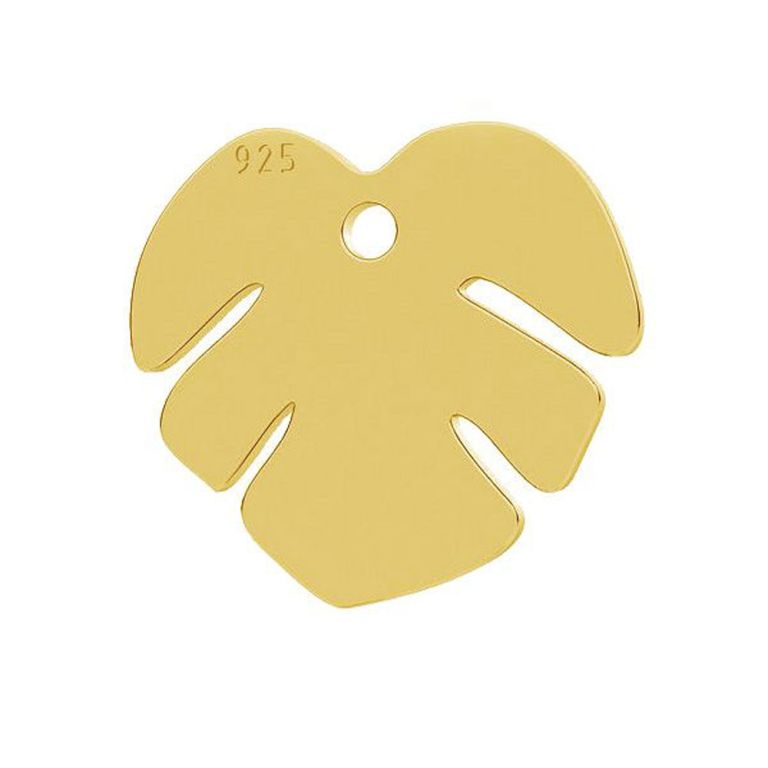 Black Friday - Reduceri [Charm argint placat aur 24K frunza monstera 12x13 mm - 1 buc] Promotie