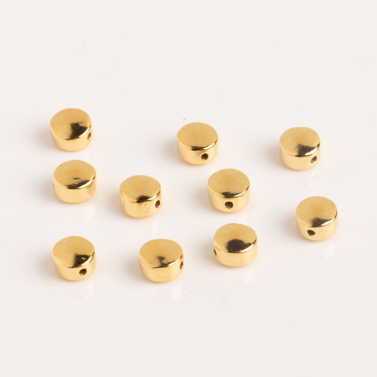 Black Friday - Reduceri [Distantier argint placat aur 24k rotund 6x3 mm orificiu 1.2 mm - 1 buc] Promotie