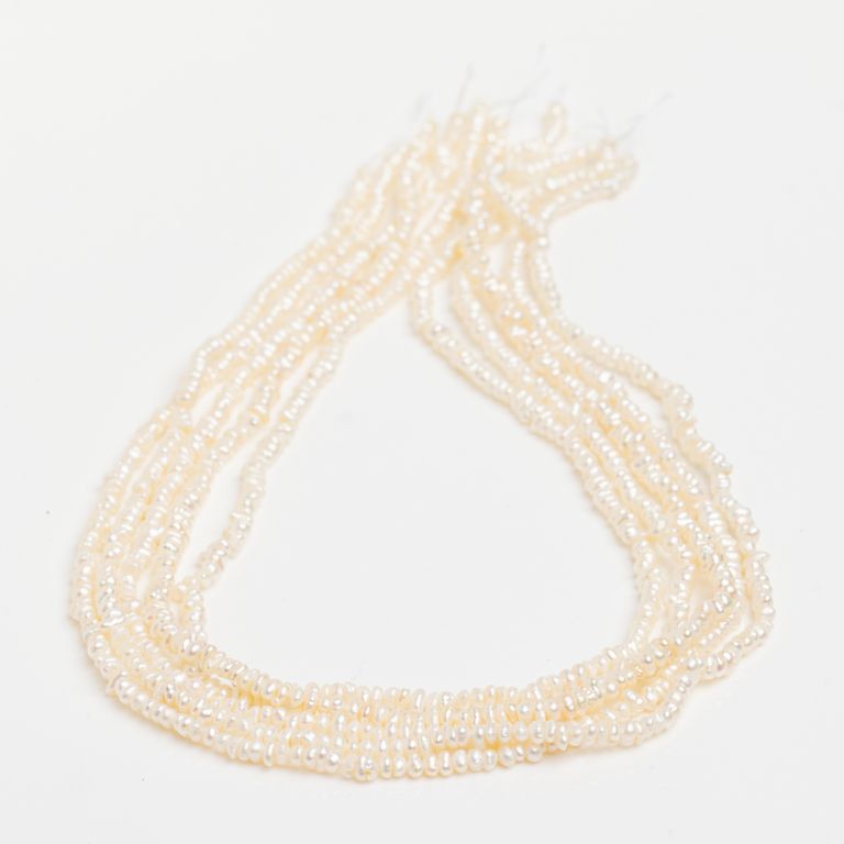 Pietre Semipretioase - Perle de cultura alb discuri neregulate 3 mm