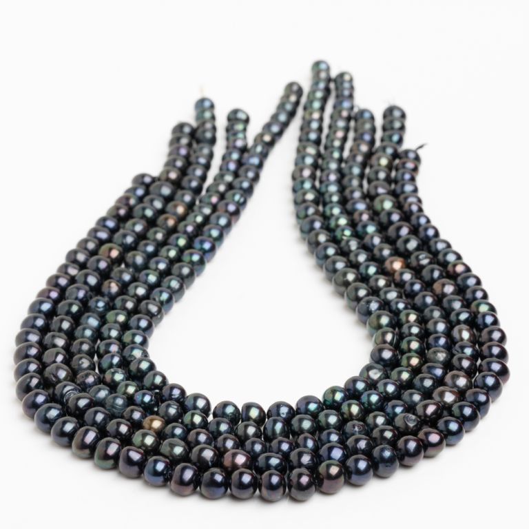Pietre Semipretioase - Perle de cultura negru 7-8 mm