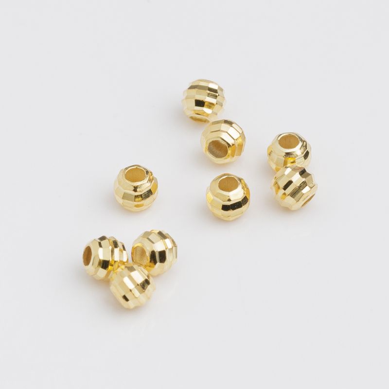 Accesorii - Distantier argint placat aur 14K tub taieturi 2.5x3 mm - 10 buc